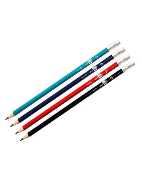 CRAYON GRAPHITE LIDERPAPEL BOIS CORPS TRIANGULAIRE MÉTALLISÉ COLORIS VIFS MINE ULTRA-RÉSISTANTE BOUT GOMME