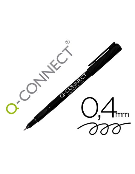 STYLO-FEUTRE Q-CONNECT ÉCRITURE FINE 0.4MM POINTE EXTRA-FINE CORPS COULEUR ENCRE NOIR