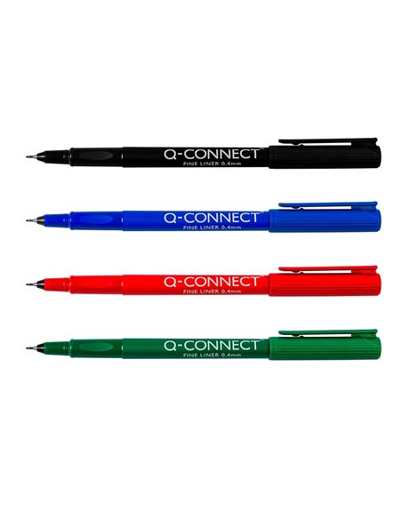 STYLO-FEUTRE Q-CONNECT ÉCRITURE FINE 0.4MM POINTE EXTRA-FINE CORPS COULEUR ENCRE NOIR