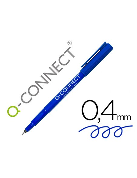 STYLO-FEUTRE Q-CONNECT ÉCRITURE FINE 0.4MM POINTE EXTRA-FINE CORPS COULEUR ENCRE BLEU