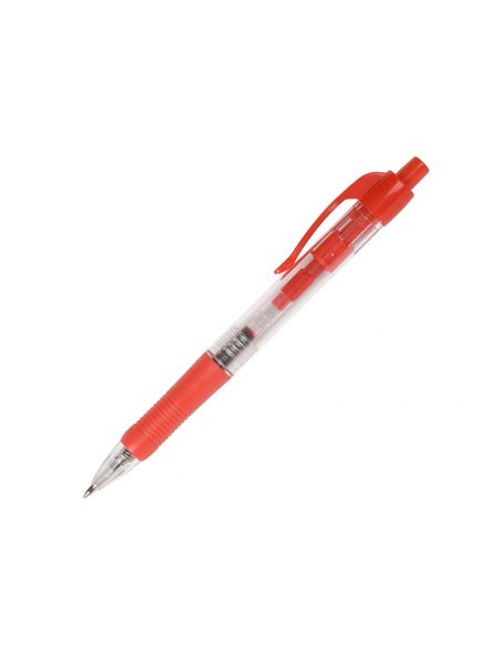 STYLO-BILLE Q-CONNECT RÉTRACTABLE ÉCRITURE MOYENNE 0.7MM ENCRE CLASSIQUE CLIP GRIP PRÉHENSION COULEUR ENCRE ROUGE