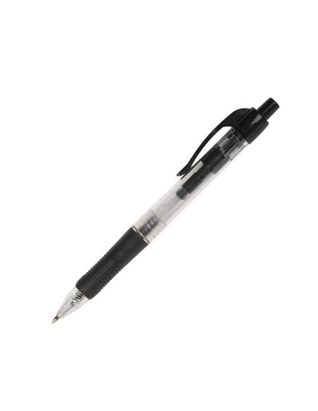 STYLO-BILLE Q-CONNECT RÉTRACTABLE ÉCRITURE MOYENNE 0.7MM ENCRE CLASSIQUE CLIP GRIP PRÉHENSION COULEUR ENCRE NOIRE