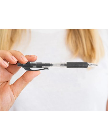 STYLO-BILLE Q-CONNECT RÉTRACTABLE ÉCRITURE MOYENNE 0.7MM ENCRE CLASSIQUE CLIP GRIP PRÉHENSION COULEUR ENCRE NOIRE
