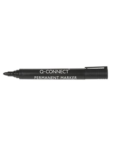 MARQUEUR Q-CONNECT PERMANENT POINTE OGIVE TRACÉ 3MM RÉSISTANTE CORPS PLASTIQUE COLORIS NOIR