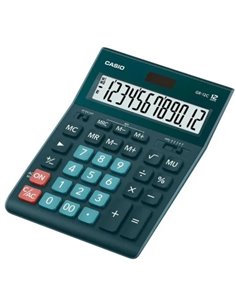 Calculatrice de bureau Casio GR-12C à 12 chiffres - Écran extra-large - Symboles de commande de fonction - Alimentation solaire 