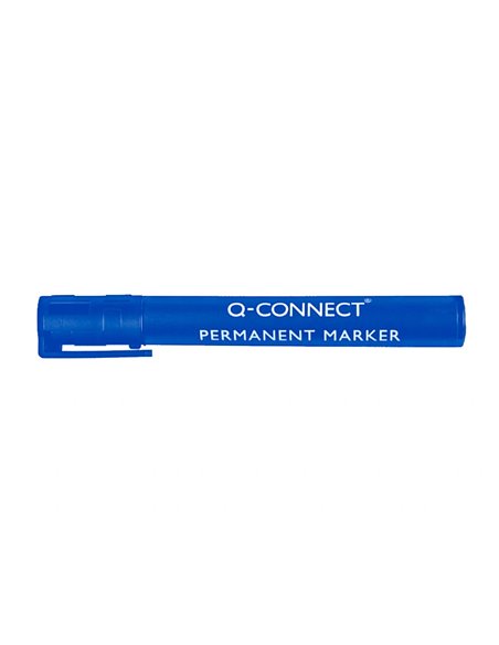 MARQUEUR Q-CONNECT PERMANENT POINTE OGIVE TRACÉ 3MM RÉSISTANTE CORPS PLASTIQUE COLORIS BLEU
