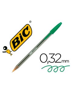 STYLO-BILLE BIC CRISTAL ÉCRITURE MOYENNE 0.5MM ENCRE CLASSIQUE BILLE INDÉFORMABLE CAPUCHON COULEUR ENCRE VERT