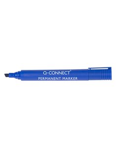 MARQUEUR Q-CONNECT PERMANENT POINTE BISEAUTÉE TRACÉ 5MM RÉSISTANTE CORPS PLASTIQUE COLORIS BLEU 2