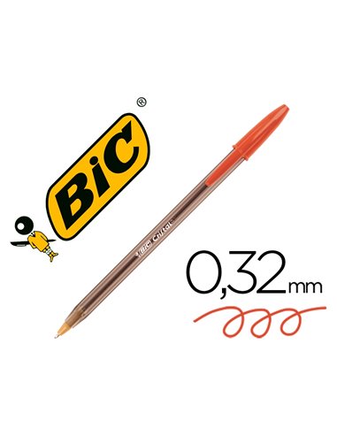 STYLO-BILLE BIC CRISTAL ÉCRITURE MOYENNE 0.5MM ENCRE CLASSIQUE BILLE INDÉFORMABLE CAPUCHON COULEUR ENCRE ROUGE