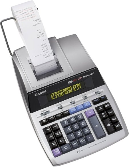 Calculatrice Canon MP1411-LTSC GB à 14 chiffres avec imprimante – Impression noir et rouge – Écran LCD 1 ligne – Clavier spacieu