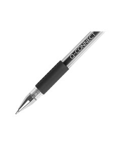 STYLO-BILLE Q-CONNECT ÉCRITURE MOYENNE 0.5MM CORPS TRANSLUCIDE GRIP CAOUTCHOUC COLORIS NOIR 2