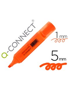 SURLIGNEUR Q-CONNECT TRACÉ 2/5 MM POINTE BISEAUTÉE COULEURS ÉCLATANTES ORANGE