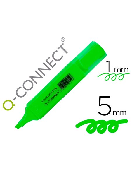 SURLIGNEUR Q-CONNECT TRACÉ 2/5 MM POINTE BISEAUTÉE COULEURS ÉCLATANTES VERT