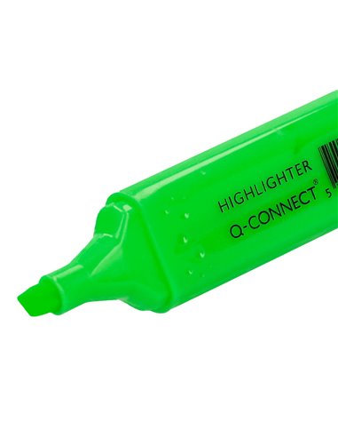 SURLIGNEUR Q-CONNECT TRACÉ 2/5 MM POINTE BISEAUTÉE COULEURS ÉCLATANTES VERT