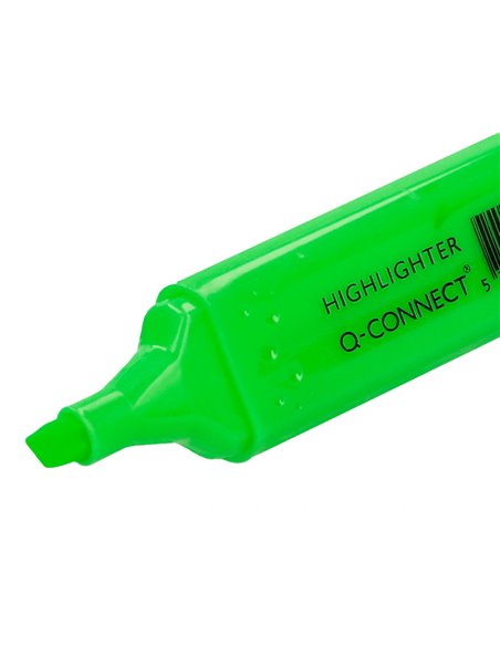 SURLIGNEUR Q-CONNECT TRACÉ 2/5 MM POINTE BISEAUTÉE COULEURS ÉCLATANTES VERT
