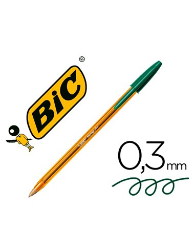 STYLO-BILLE BIC CRISTAL ÉCRITURE FINE 0.4MM ENCRE CLASSIQUE BILLE INDÉFORMABLE CAPUCHON COULEUR ENCRE VERT