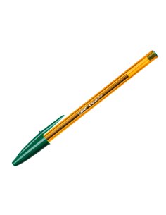 STYLO-BILLE BIC CRISTAL ÉCRITURE FINE 0.4MM ENCRE CLASSIQUE BILLE INDÉFORMABLE CAPUCHON COULEUR ENCRE VERT 2