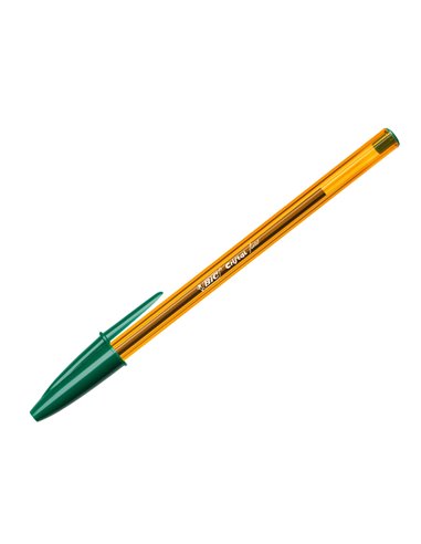 STYLO-BILLE BIC CRISTAL ÉCRITURE FINE 0.4MM ENCRE CLASSIQUE BILLE INDÉFORMABLE CAPUCHON COULEUR ENCRE VERT