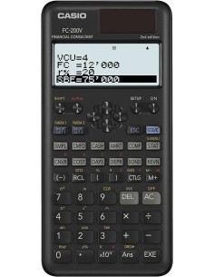 Calculatrice financière Casio FC200V - Écran 4 lignes - Affichage simultané de plusieurs paramètres - Touches de raccourci perso