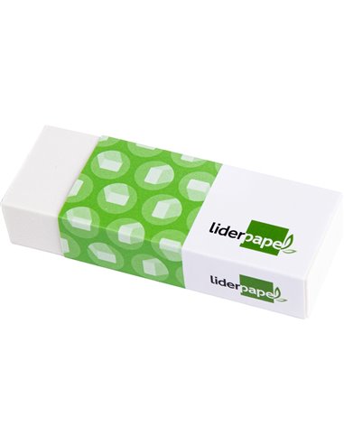 GOMME LIDERPAPEL 12X20X40MM BLANCHE EFFACE CRAYON GRAPHITE COLORIS BLANC