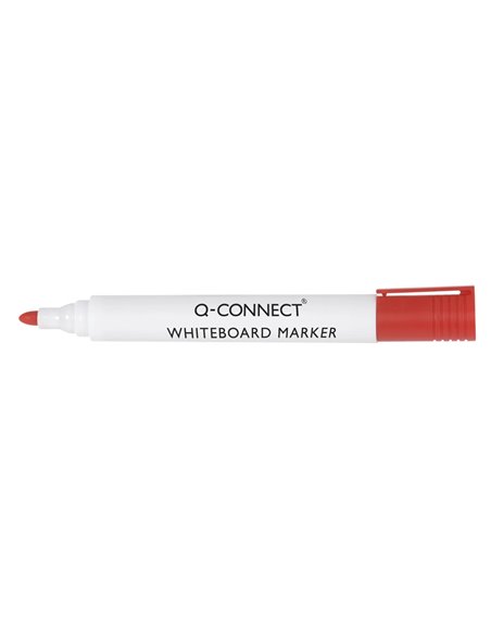 MARQUEUR Q-CONNECT TABLEAU BLANC POINTE OGIVE TRACÉ 2/3MM CORPS PLASTIQUE ENCRE BASE  ALCOHOL COLORIS ROUGE