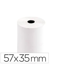 BOBINE THERMIQUE Q-CONNECT 57MM LARGEUR X 35MM DIAMETRE  70GR POUR TPE SANS BISPHENOL  A