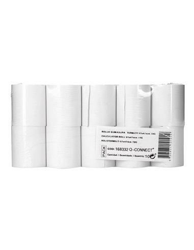 BOBINE THERMIQUE Q-CONNECT 57MM LARGEUR X 47MM DIAMETRE  70GR POUR TPE SANS BISPHENOL  A