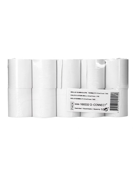 BOBINE THERMIQUE Q-CONNECT 57MM LARGEUR X 47MM DIAMETRE  70GR POUR TPE SANS BISPHENOL  A