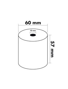 BOBINE THERMIQUE Q-CONNECT 57MM LARGEUR X 60MM DIAMETRE  70GR POUR TPE SANS BISPHENOL  A