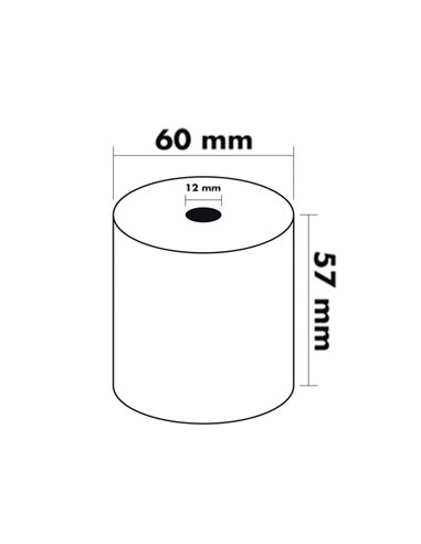 BOBINE THERMIQUE Q-CONNECT 57MM LARGEUR X 60MM DIAMETRE  70GR POUR TPE SANS BISPHENOL  A