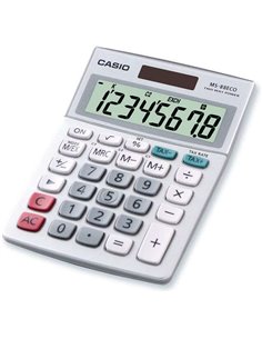 Calculatrice financière de bureau Casio MS88ECO - Conversion de devises - Calcul des impôts - Écran LCD à 8 chiffres - Fonctionn