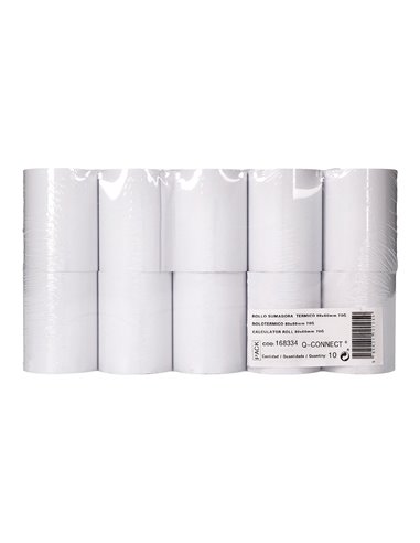 BOBINE THERMIQUE Q-CONNECT 80MM LARGEUR X 60MM DIAMETRE  70GR POUR TPE SANS BISPHENOL  A