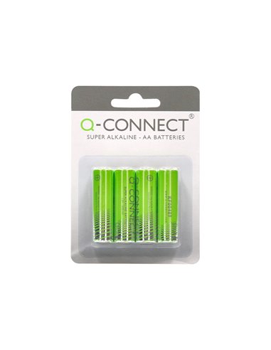 PILE Q-CONNECT ÉCONOMIQUE CAPACITÉ 1.5V I.C.E. LR06 TAILLE AA BLISTER 4 UNITÉS