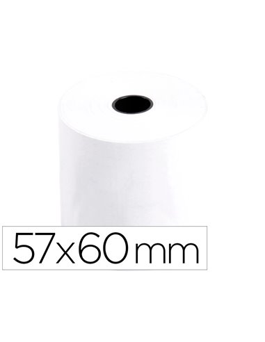 BOBINE THERMIQUE Q-CONNECT 57MM LARGEUR X 60MM DIAMETRE  55GR SANS BISPHENOL A