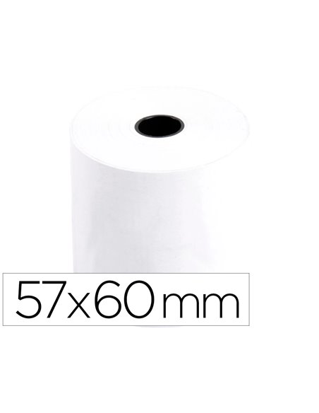 BOBINE THERMIQUE Q-CONNECT 57MM LARGEUR X 60MM DIAMETRE  55GR SANS BISPHENOL A