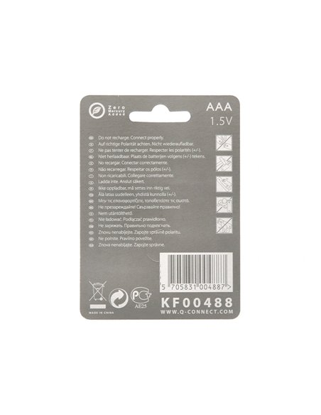 PILE Q-CONNECT ECONOMIQUE CAPACITÉ 1.5V I.C.E. LR03 TAILLE AAA BLISTER 4 UNITÉS