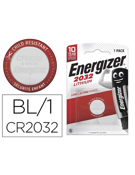 PILE ENERGIZER MINIATURE APPAREILS ÉLECTRONIQUES I.C.E. CR2032 3V BLISTER 1 UNITÉ