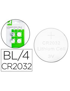 PILE Q-CONNECT BOUTON LITHIUM CR2032 3V BLISTER 4 UNITES