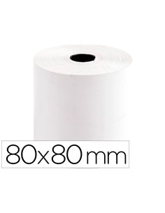 BOBINE THERMIQUE Q-CONNECT 80MM LARGEUR X 80MM DIAMETRE  70GR POUR TPE SANS BISPHENOL  A