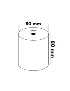 BOBINE THERMIQUE Q-CONNECT 80MM LARGEUR X 80MM DIAMETRE  70GR POUR TPE SANS BISPHENOL  A 2