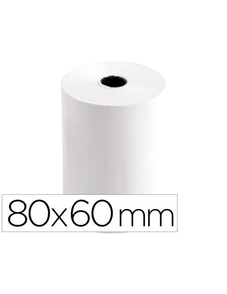 BOBINE THERMIQUE Q-CONNECT 80MM LARGEUR X 60MM DIAMETRE  55GR SANS BISPHENOL A