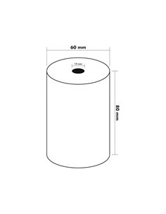 BOBINE THERMIQUE Q-CONNECT 80MM LARGEUR X 60MM DIAMETRE  55GR SANS BISPHENOL A 2