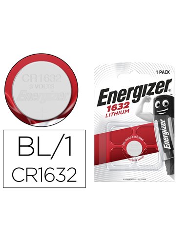 PILE ENERGIZER MINIATURE APPAREILS ÉLECTRONIQUES I.C.E. CR1632 3V BLISTER 1 UNITÉ