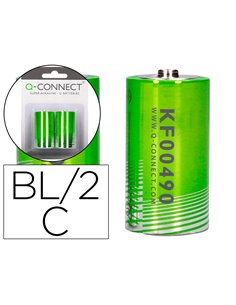 PILE Q-CONNECT ÉCONOMIQUE CAPACITÉ 1.5V I.C.E. LR14 TAILLE C BLISTER 2 UNITÉS