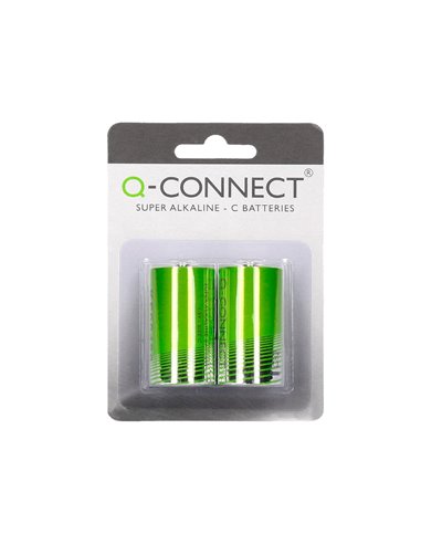 PILE Q-CONNECT ÉCONOMIQUE CAPACITÉ 1.5V I.C.E. LR14 TAILLE C BLISTER 2 UNITÉS