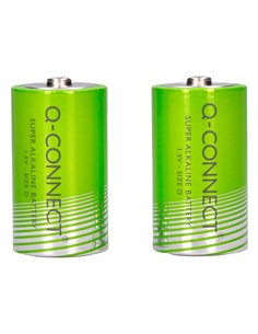 PILE Q-CONNECT ÉCONOMIQUE CAPACITÉ 1.5V I.C.E. LR20 TAILLE D BLISTER 2 UNITÉS 2