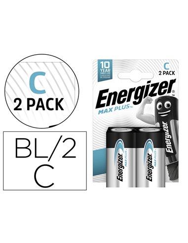 PILE ENERGIZER MAX PLUS LR14/C BP2