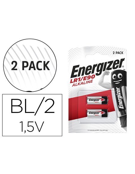 PILE ENERGIZER MINIATURE APPAREILS ÉLECTRONIQUES I.C.E. LR1 1.5V BLISTER 2 UNITÉS