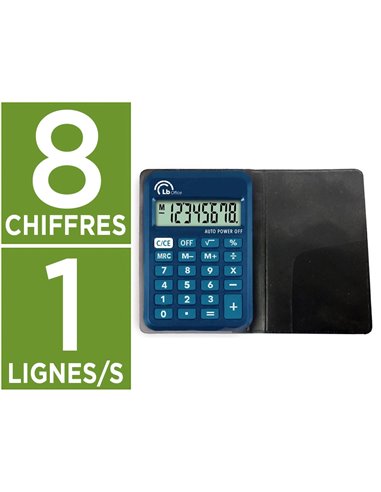 CALCULATRICE EASY LB OFFICE A RABAT FORMAT COMPACT 8  CHIFFRES ARRET AUTOMATIQUE  COLORIS ASSORTIS