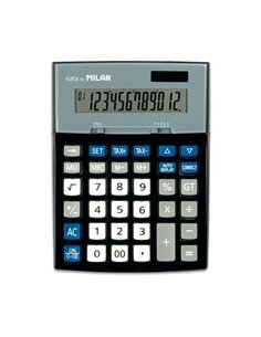 Calculatrices Milan 12 chiffres - 3 touches de mémoire - Fonction fiscale - Calcul de marge - Touche de correction de saisie - N